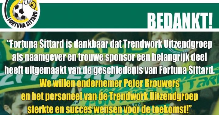 Fortuna Sittard bedankt Trendwork